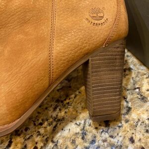 Timberland leather bootie with stacked heel